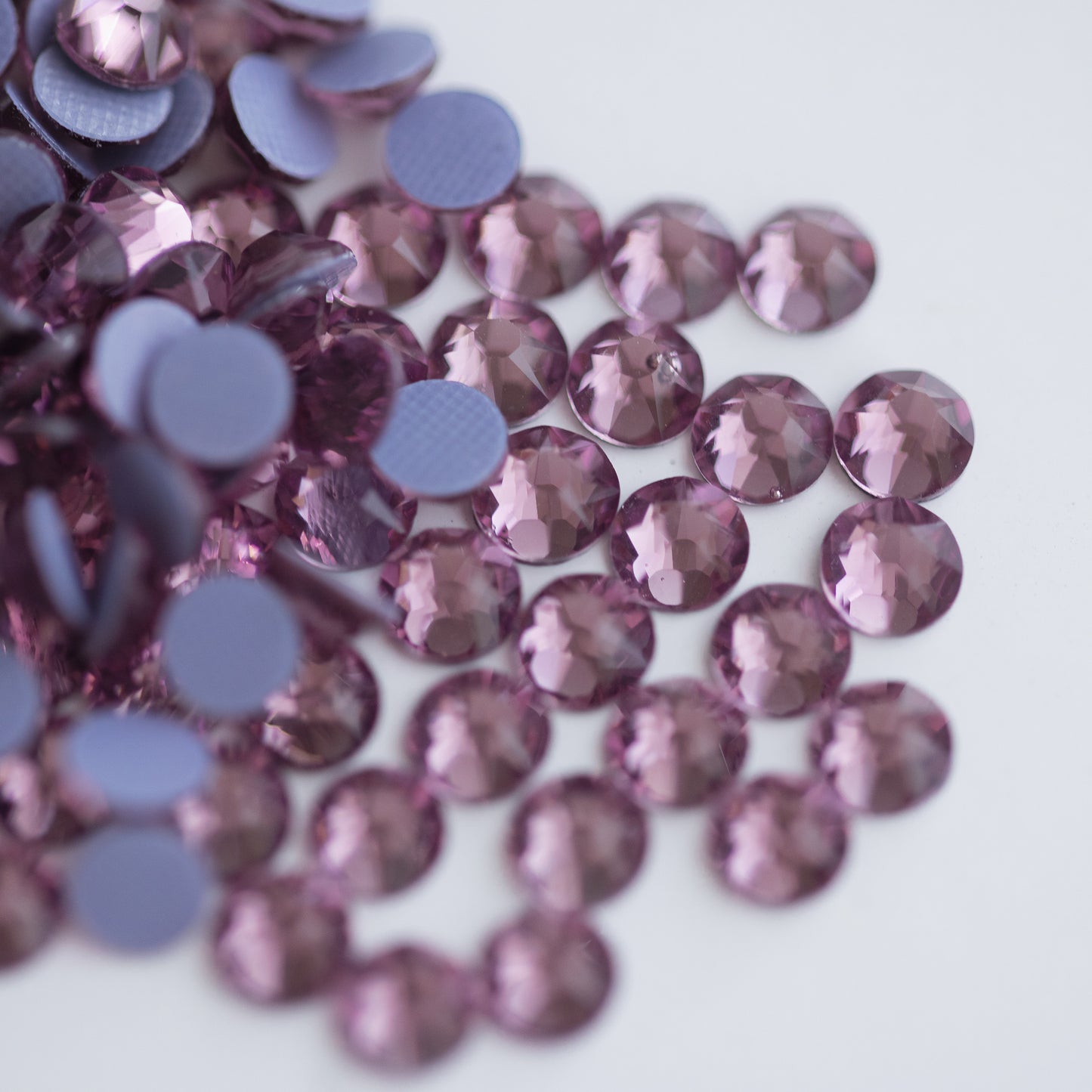 Glower® Light Amethyst Premium Hotfix Rhinestone Flat Back