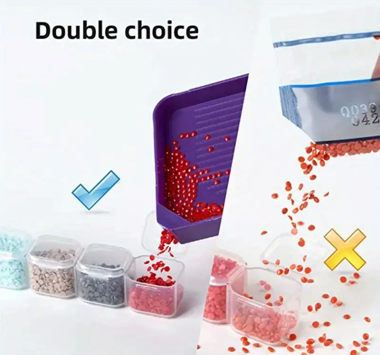 DIY Rhinestones Gems Diamond Art Tray Funnel Tools Kit Set