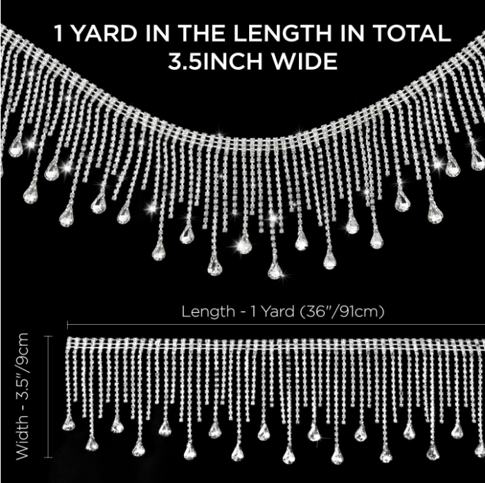 Rhinestone Fringe Trim Rhinestone Sewing Beaded Fringe Trim Tassel Chain