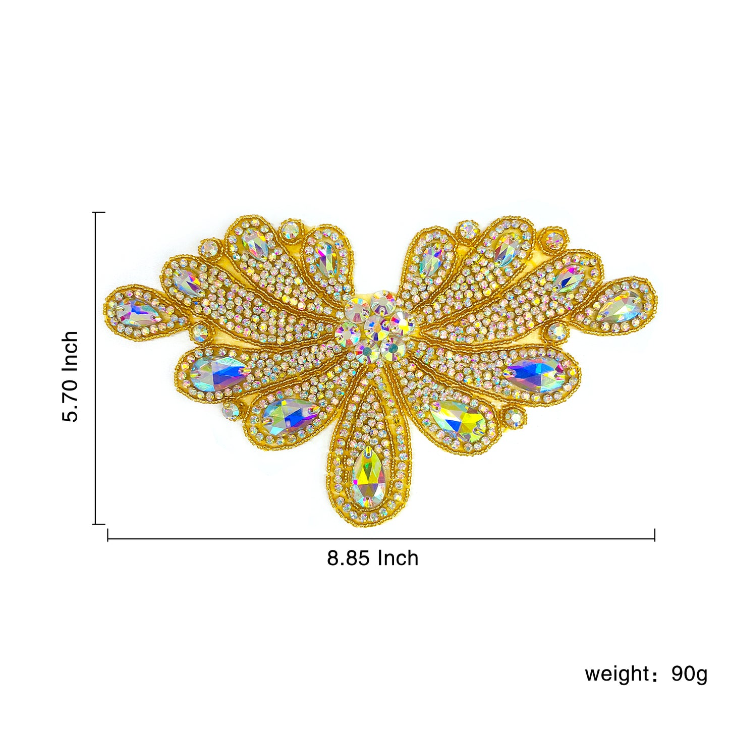 <Back Order> Hotfix Iron On Crystal Motif Pre-Made Crystal Pattern Design C