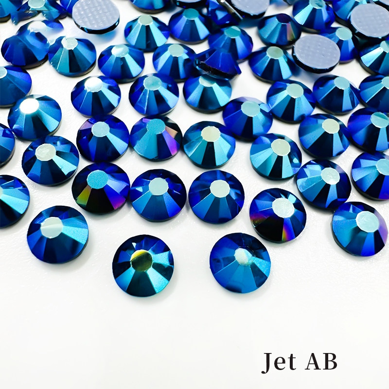 Glower® AB-Jet Premium Hotfix Rhinestone Flat Back