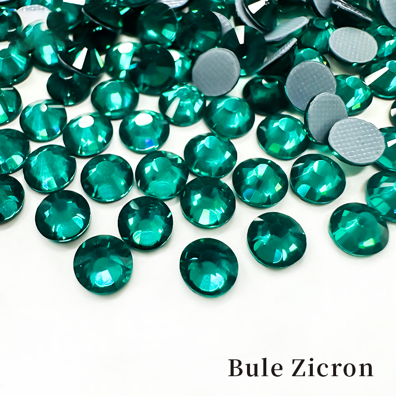 Glower® Blue Zicron Premium Hotfix Rhinestone Flat Back