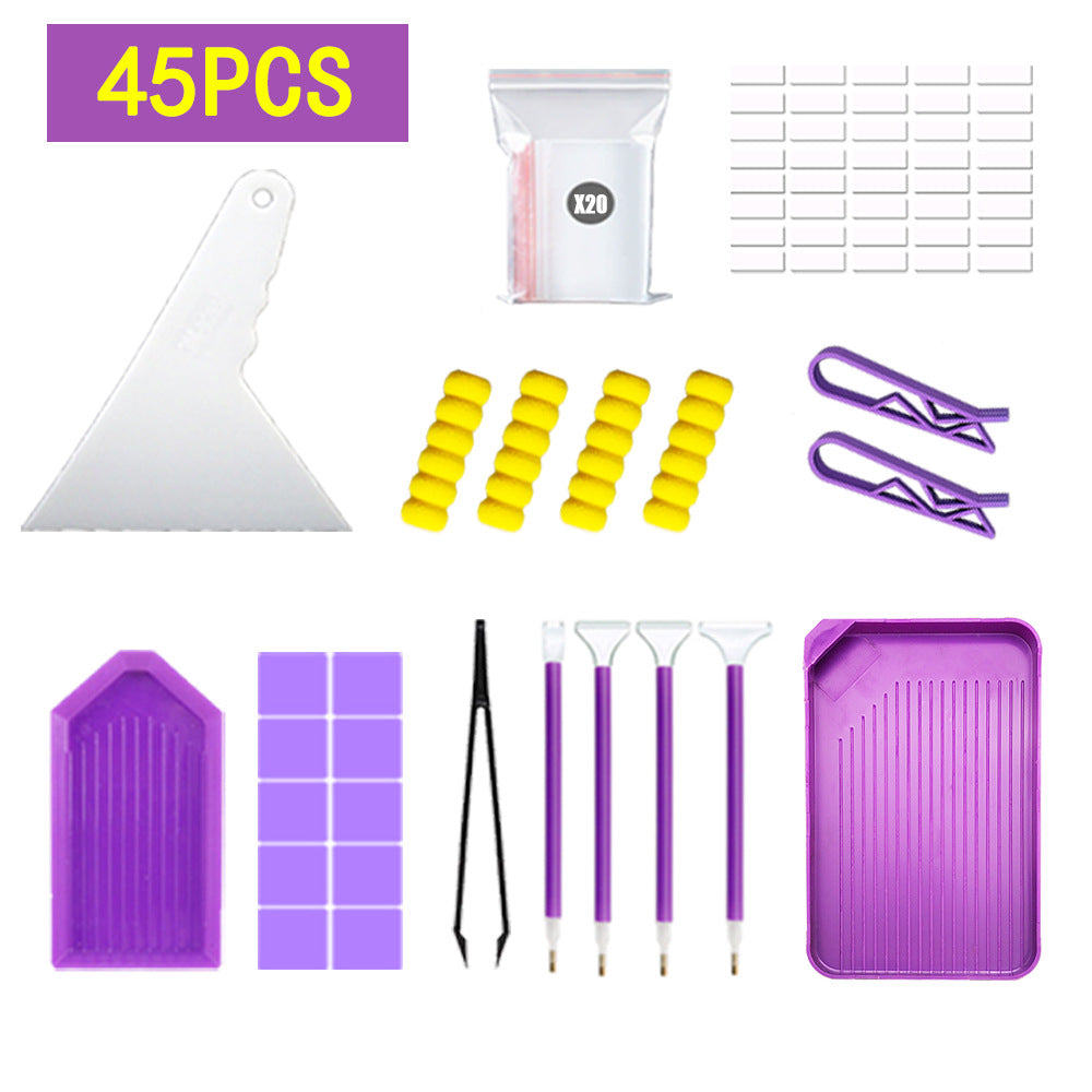 DIY Rhinestones Gems Diamond Art Tray Funnel Tools Kit Set