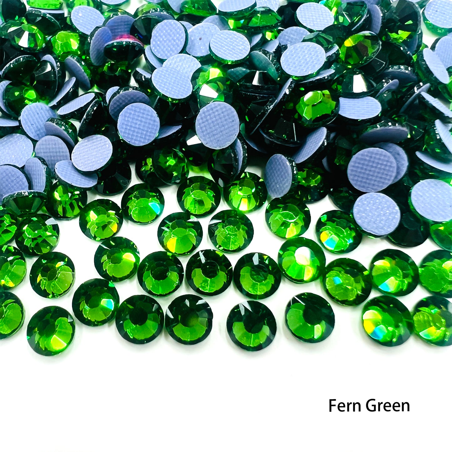 Glower® Fern Green Premium Hotfix Rhinestone Flat Back