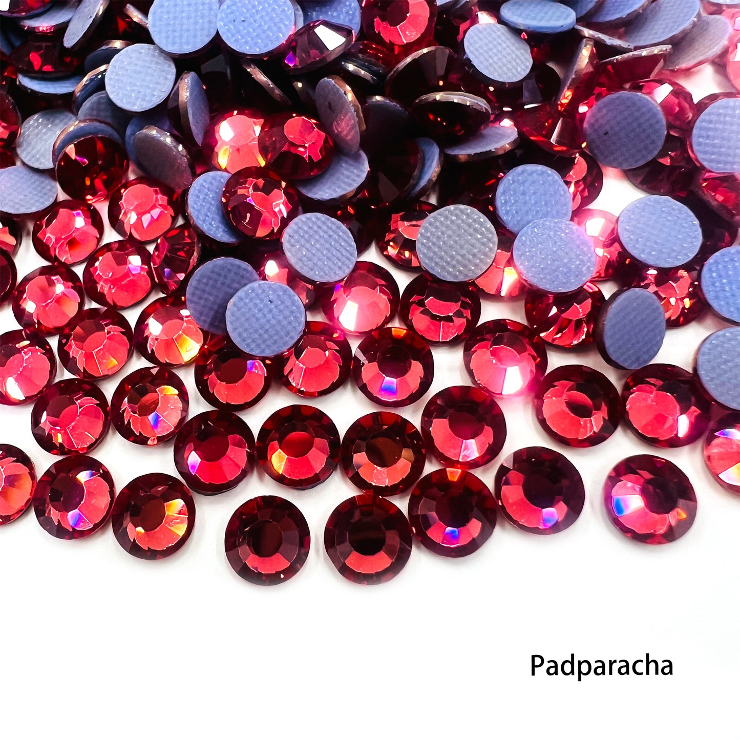 Glower® Padparascha Premium Hotfix Rhinestone Flat Back