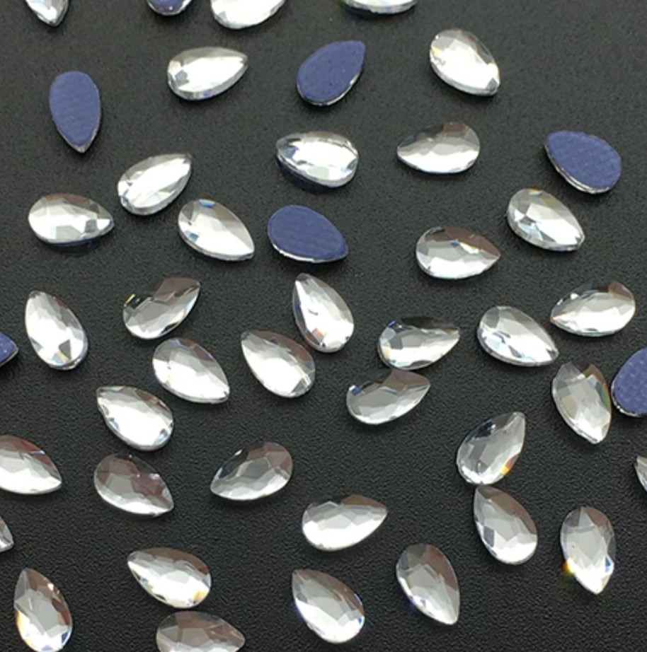 Glower® Teardrop Shape Hotfix Rhinestone Flat Back