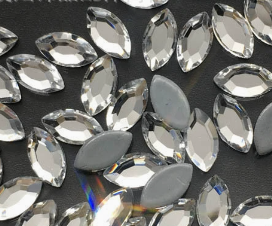 Glower® Navette Shape Hotfix Rhinestone Flat Back