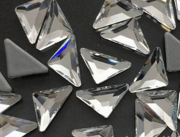 Glower® Triangle Shape Hotfix Rhinestone Flat Back