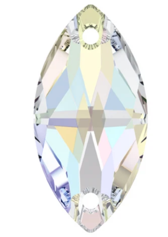 CRYSTAL AB NAVETTE SEW-ON Stellux™ Austrian Crystal 320 FLAT BACK