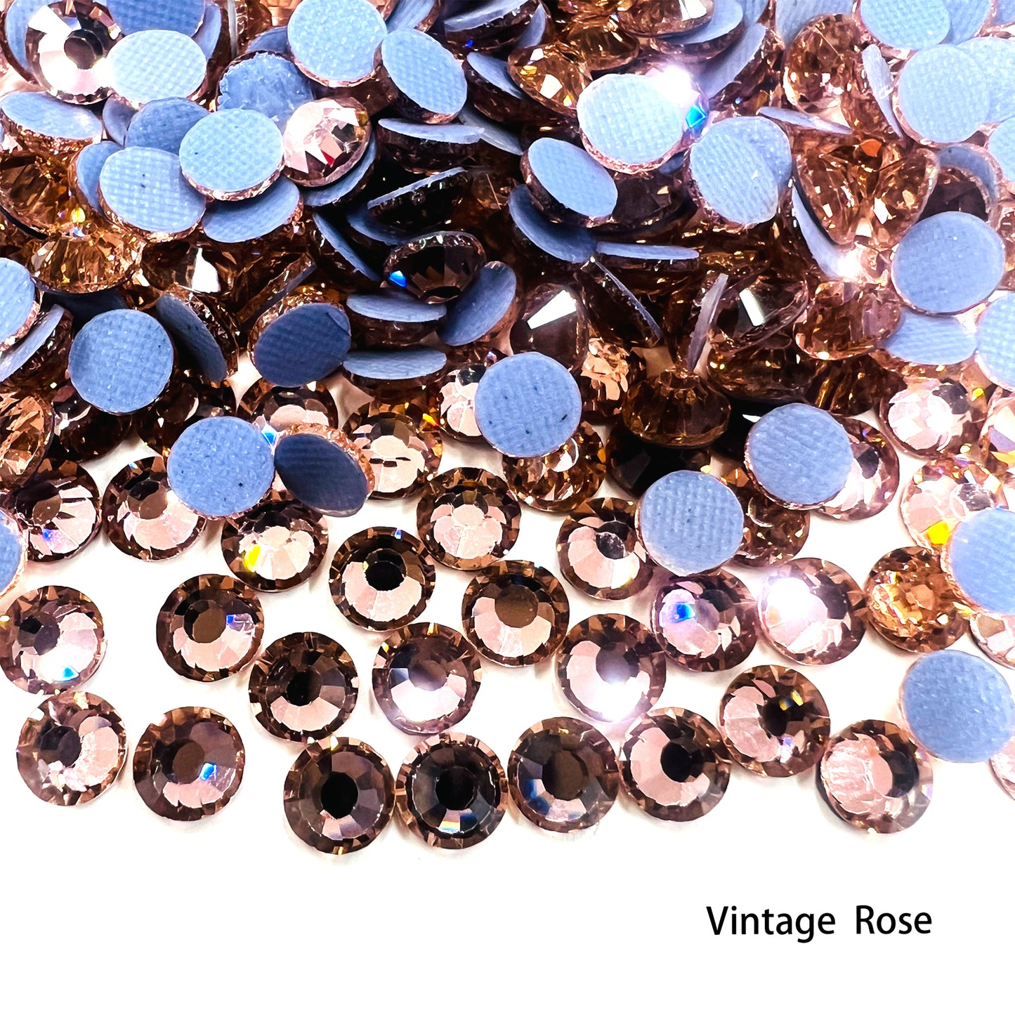 Glower® Vintage Rose Premium Hotfix Rhinestone Flat Back