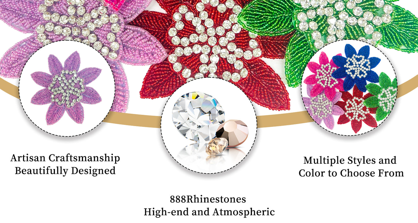 <Back Order> Hotfix Iron On Crystal Motif Pre-Made Crystal Pattern Design B