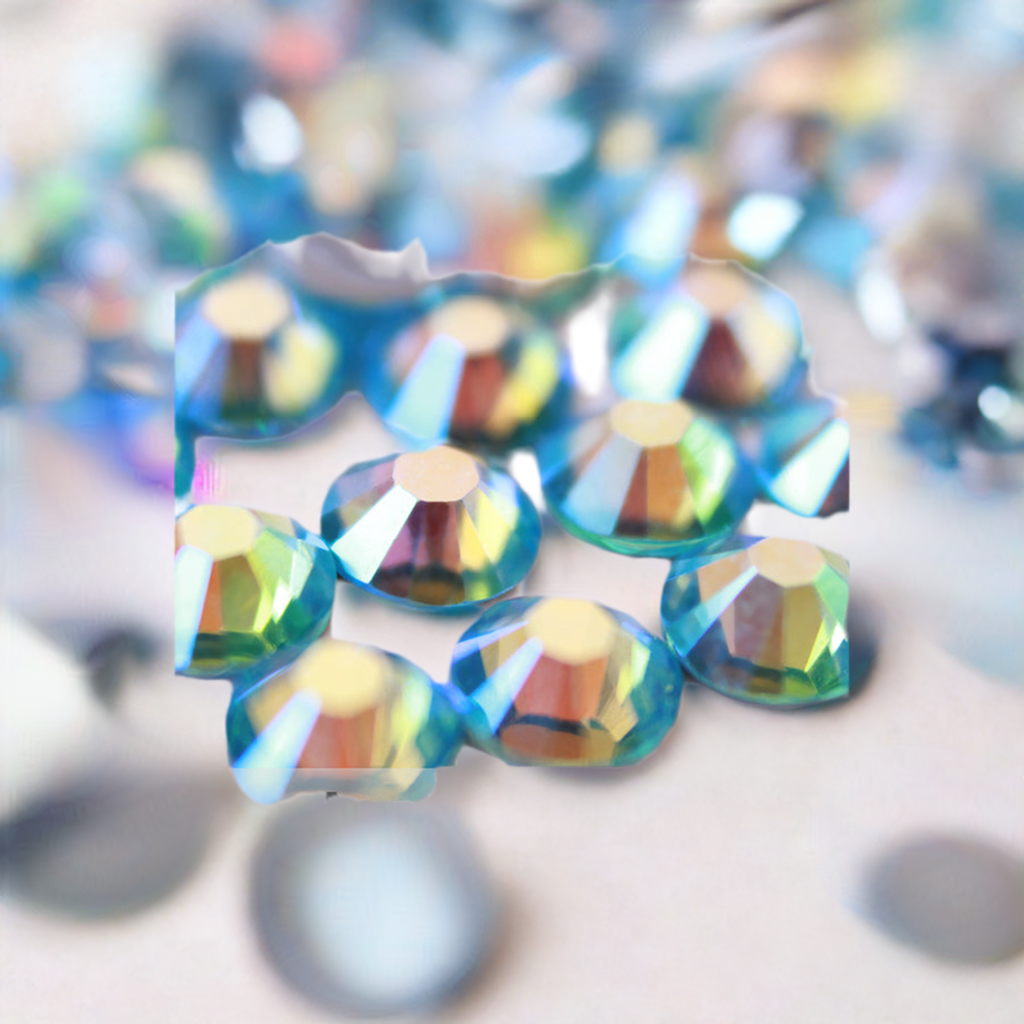 Glower® AB-Aquamarine Premium Hotfix Rhinestone Flat Back