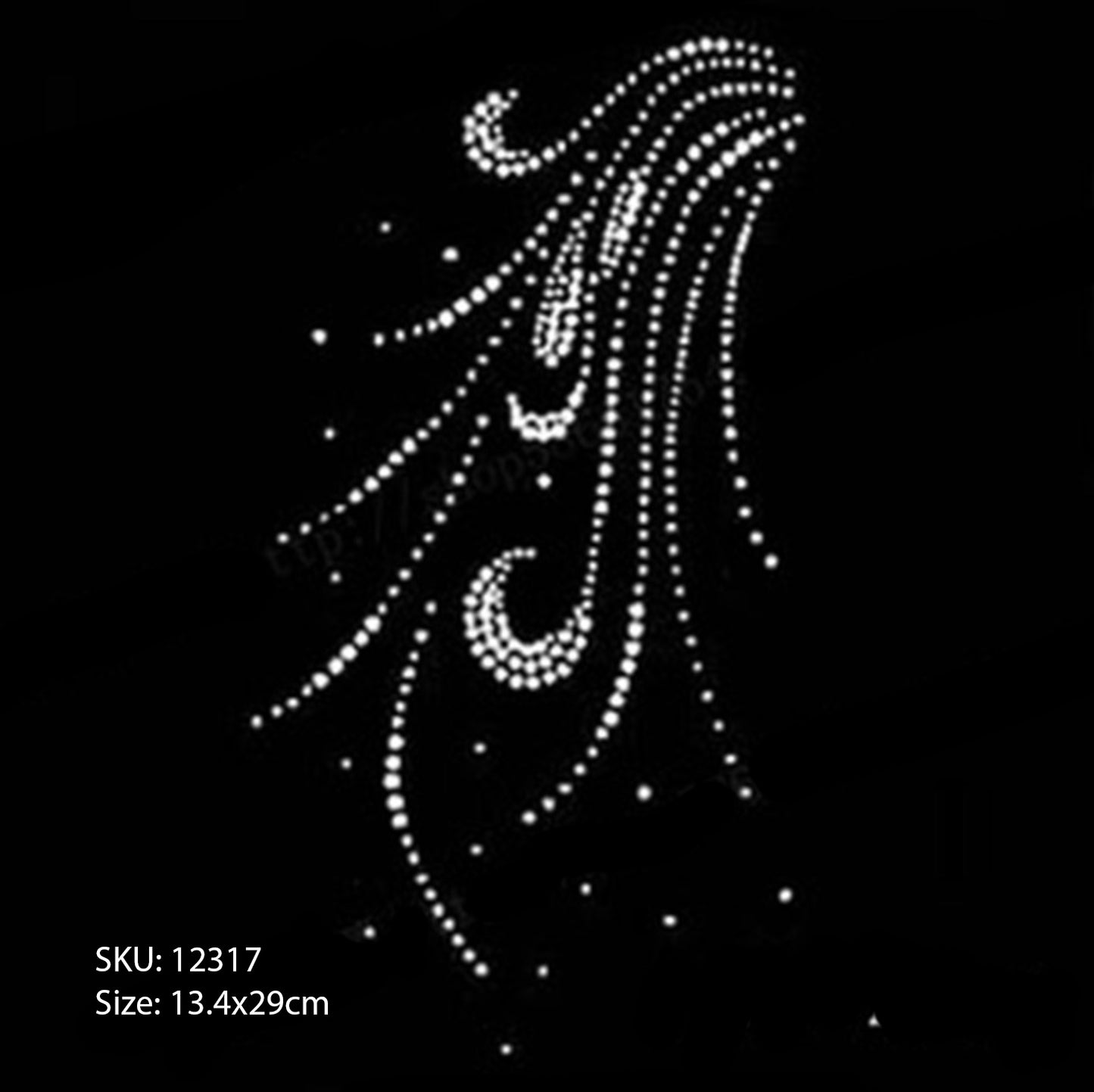Hotfix Iron On Crystal Motif Pre-Made Design Applique 12317
