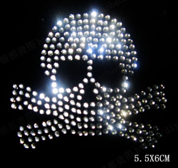 Hotfix Iron On Crystal Motif Pre-Made Skeleton Design