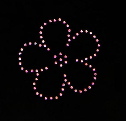 Hotfix Iron On Crystal Motif Pre-Made Flower Design