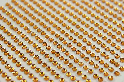 750pcs X 3mm Assorted Colours Rhinestone Gems Self Adhesive Stick on Crystals