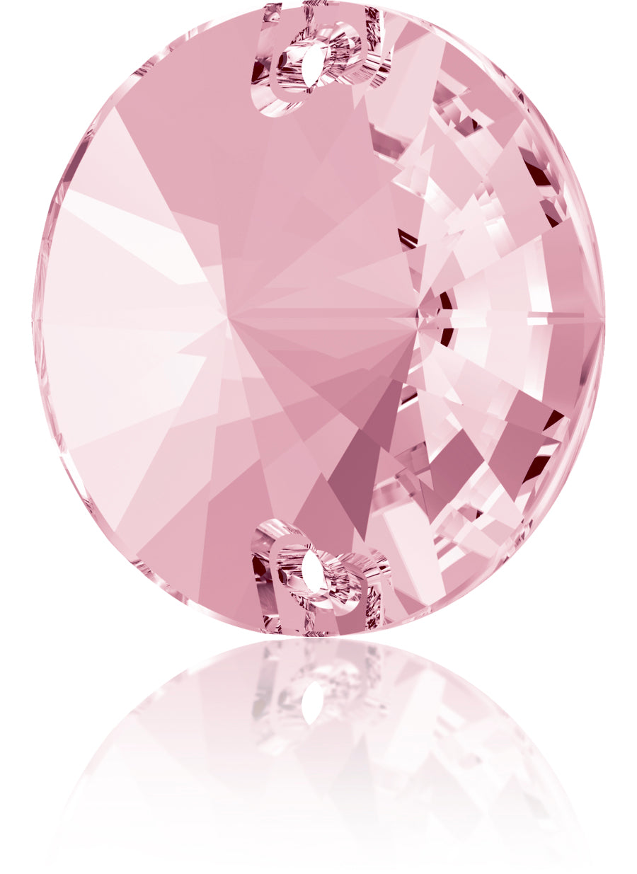 LT ROSE RIVOLI SEW-ON SWAROVSKI® CRYSTAL 3200 FLAT BACK