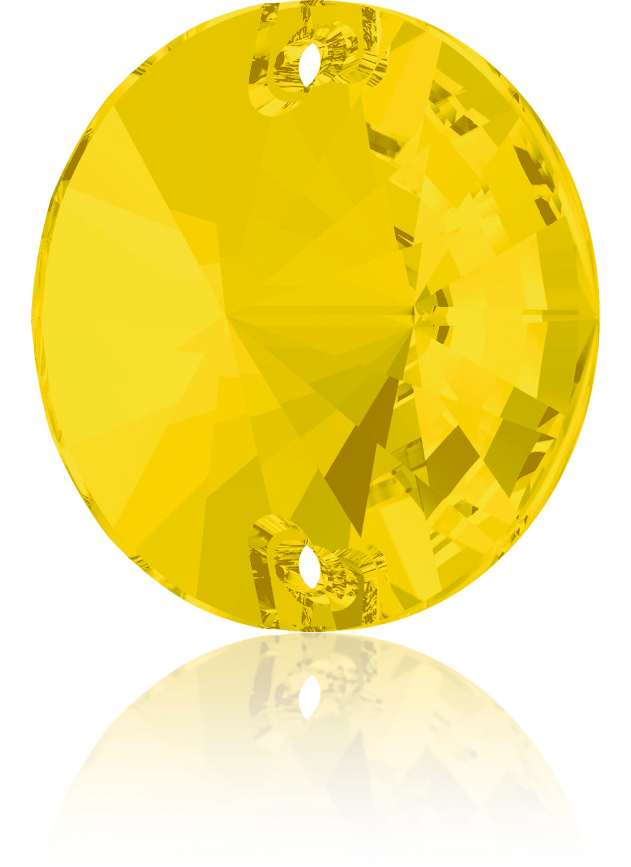 YELLOW OPAL RIVOLI SEW-ON SWAROVSKI® CRYSTAL 3200 FLAT BACK