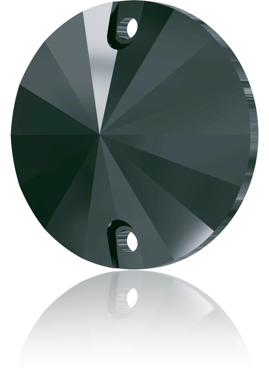 JET HEMATITE RIVOLI SEW-ON SWAROVSKI® CRYSTAL 3200 FLAT BACK