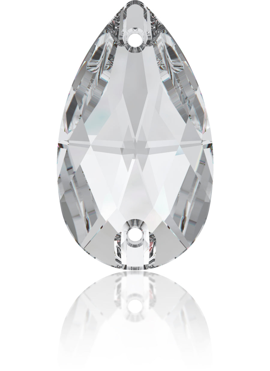 CRYSTAL CLEAR DROP SEW-ON SWAROVSKI® CRYSTAL 3230 FLAT BACK