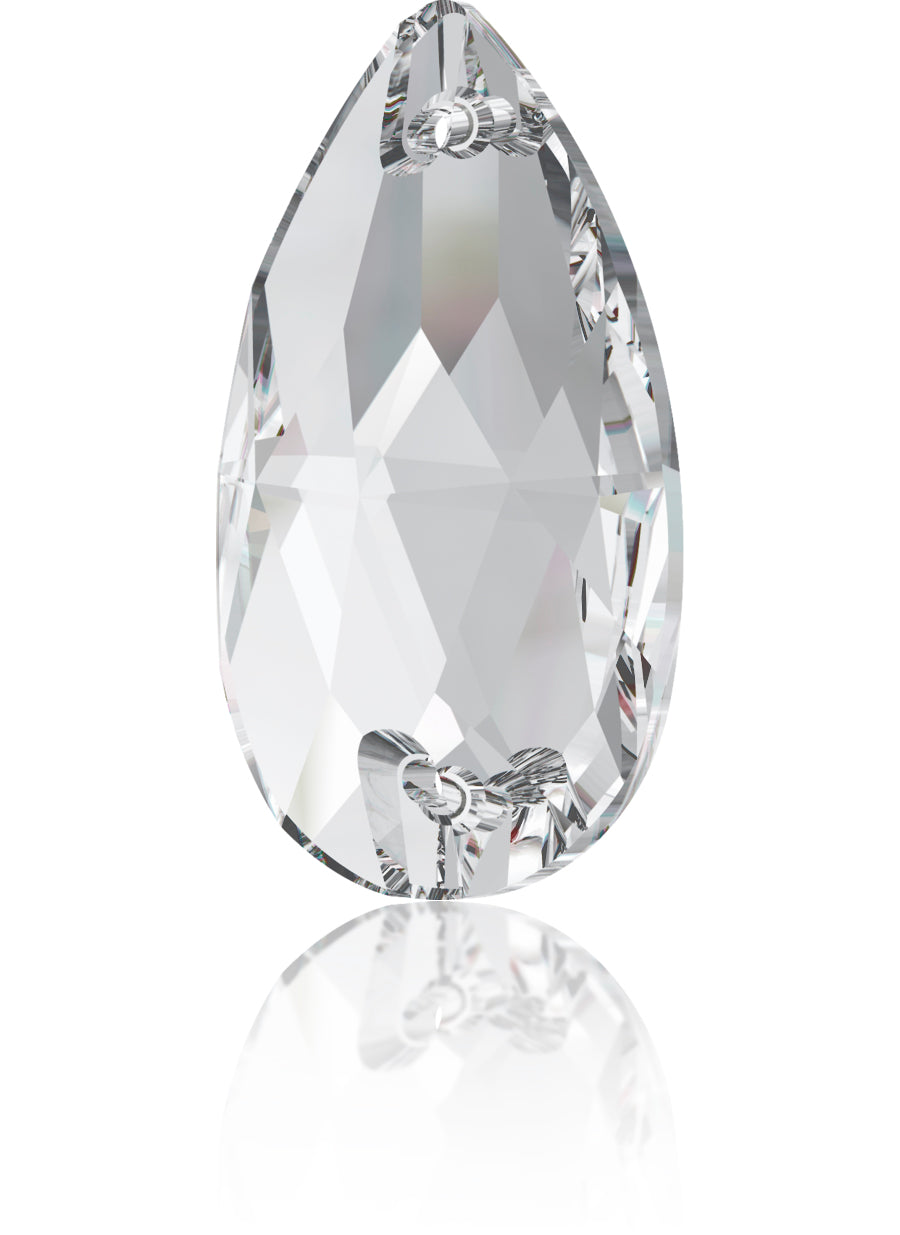 CRYSTAL CLEAR DROP SEW-ON SWAROVSKI® CRYSTAL 3230 FLAT BACK