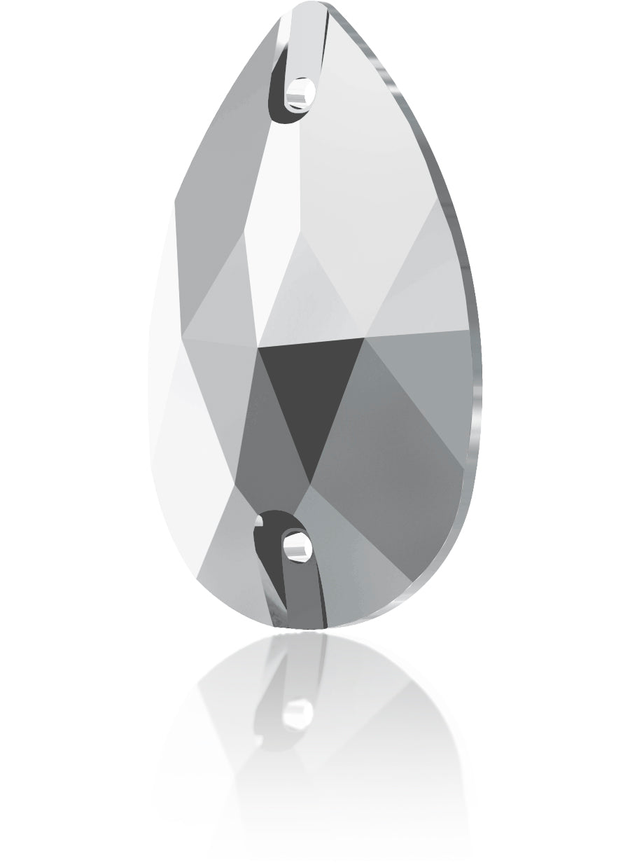 CRYSTAL LT CHROME DROP SEW-ON SWAROVSKI® CRYSTAL 3230 FLAT BACK