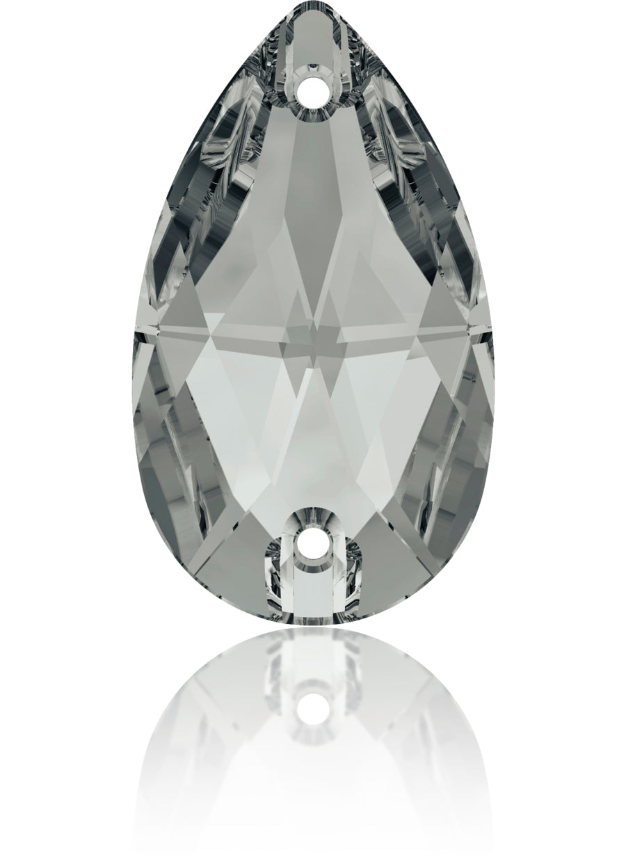 CRYSTAL SILVER NIGHT DROP SEW-ON SWAROVSKI® CRYSTAL 3230 FLAT BACK