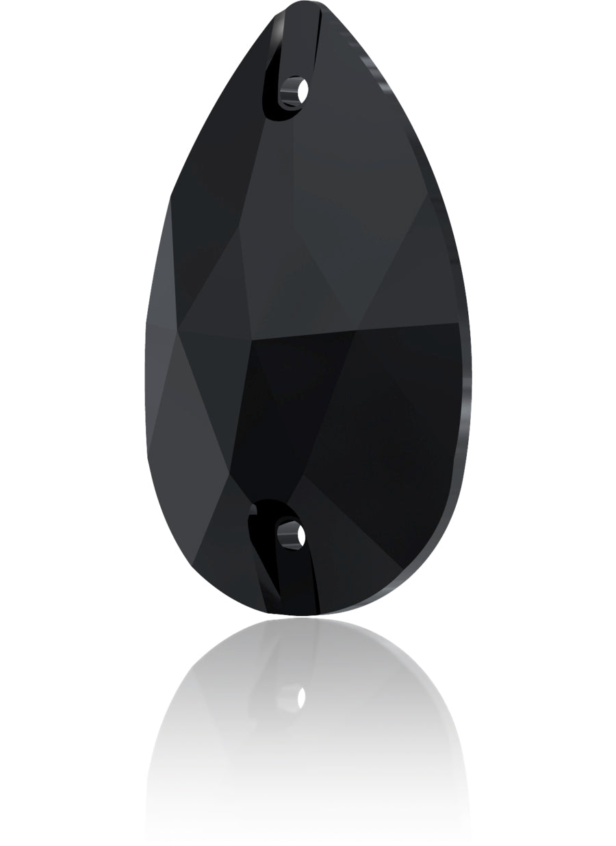 JET DROP SEW-ON SWAROVSKI® CRYSTAL 3230 FLAT BACK