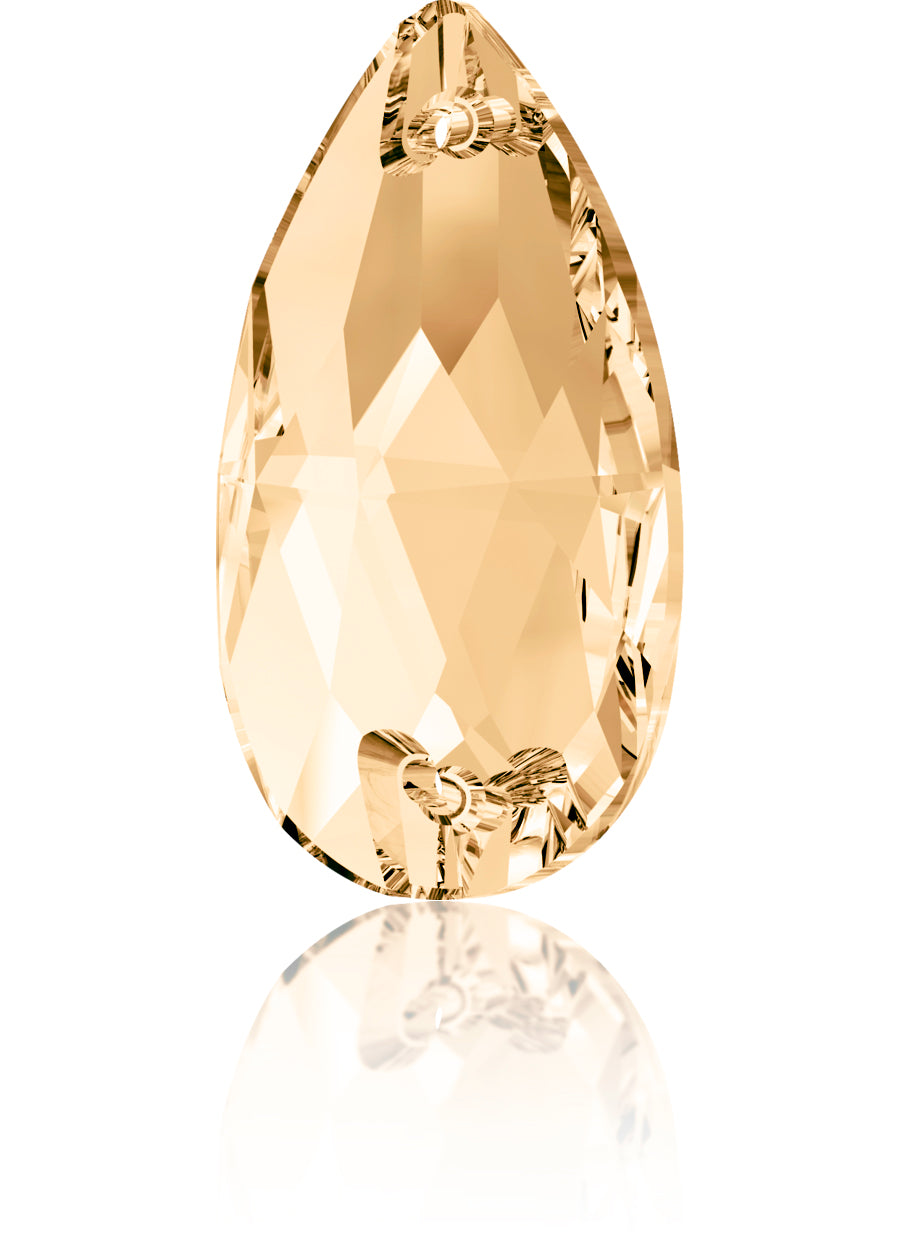 LT COLORADO TOPAZ DROP SEW-ON SWAROVSKI® CRYSTAL 3230 FLAT BACK