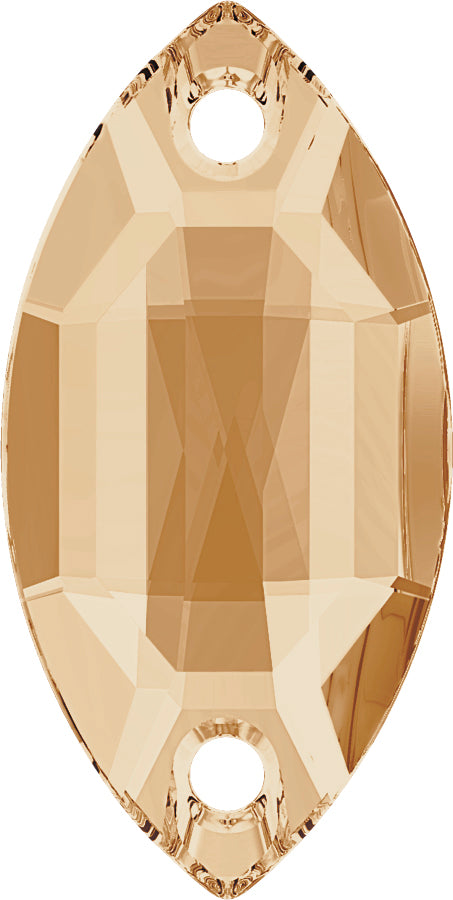 CRYSTAL GOLD HONEY NAVETTE SEW-ON Stellux™ Austrian Crystal 320 FLAT BACK