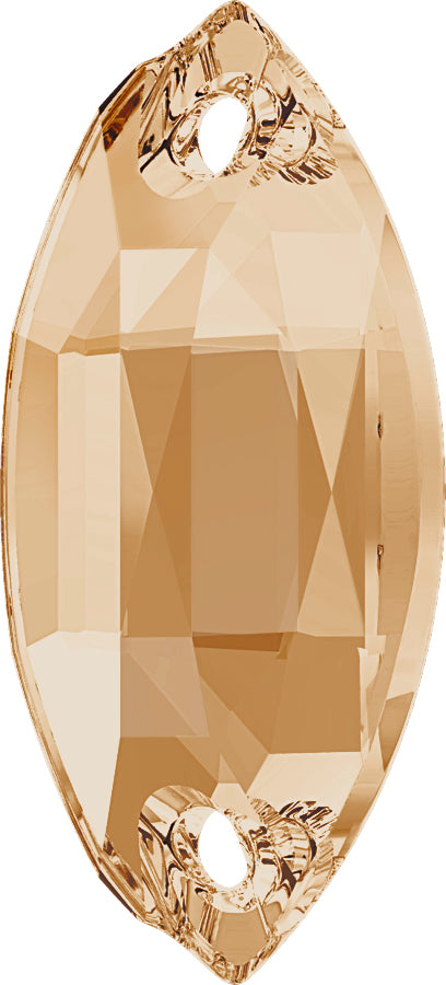 CRYSTAL GOLD HONEY NAVETTE SEW-ON Stellux™ Austrian Crystal 320 FLAT BACK