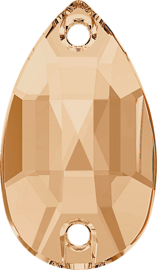 CRYSTAL GOLD HONEY DROP SEW-ON Stellux™ Austrian Crystal 330 FLAT BACK