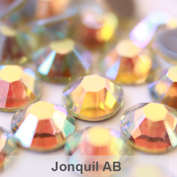 Glower® AB-Jonquil Premium Hotfix Rhinestone Flat Back