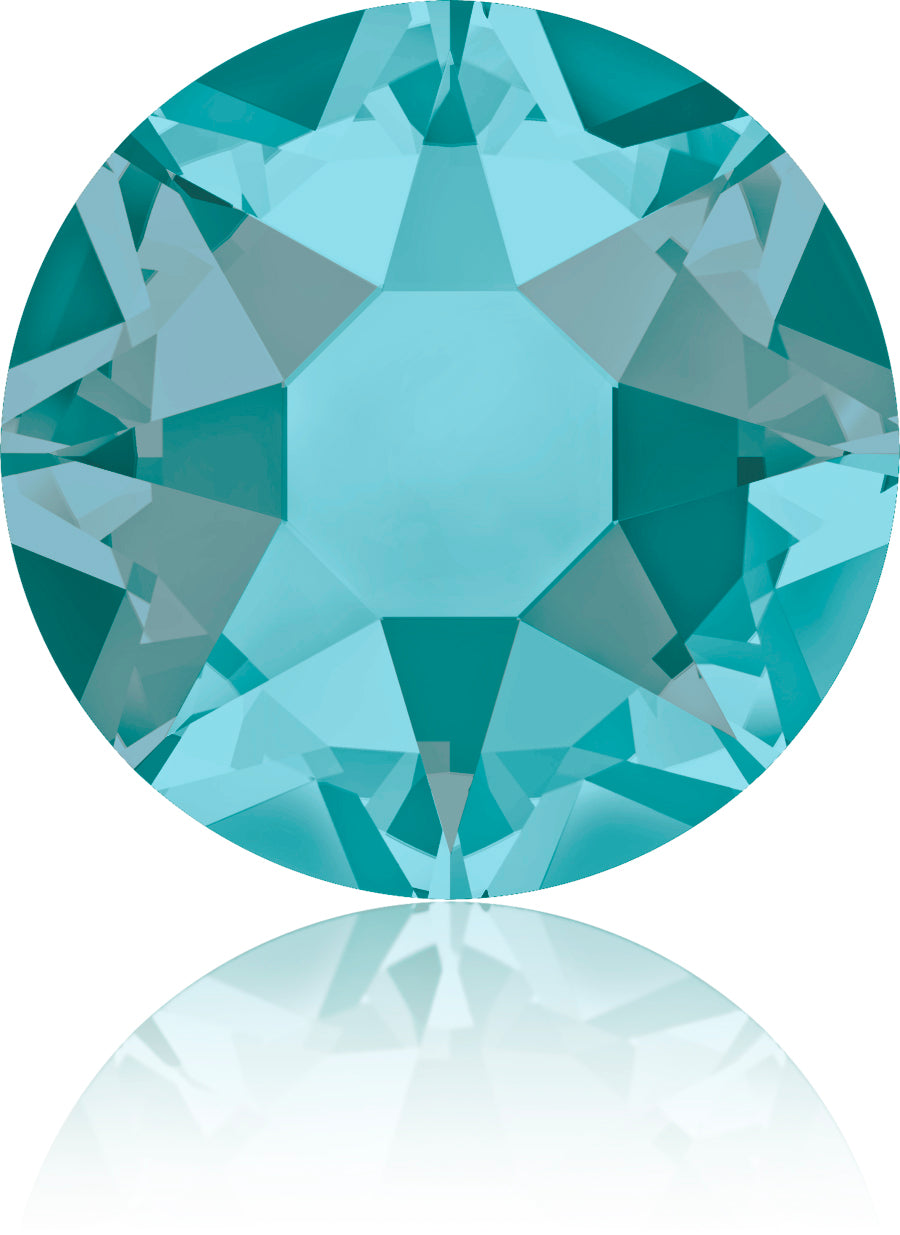BLUE ZIRCON SATIN HOTFIX SWAROVSKI® CRYSTAL XIRIUS ROSE 2078 FLAT BACK