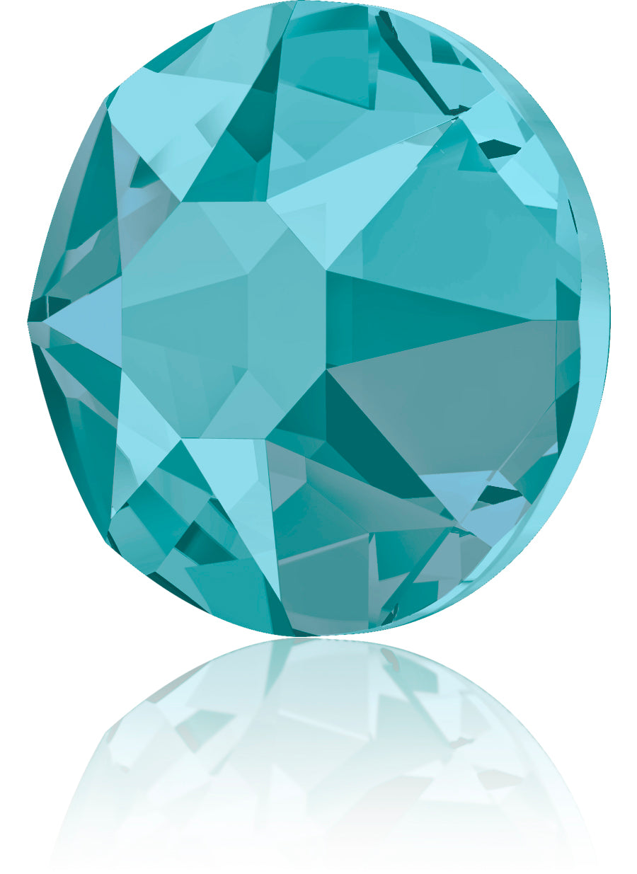 BLUE ZIRCON SATIN HOTFIX SWAROVSKI® CRYSTAL XIRIUS ROSE 2078 FLAT BACK
