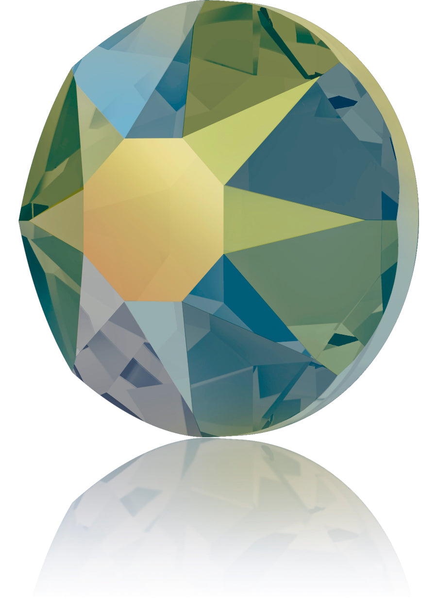 CRYSTAL IRIDESCENT GREEN HOTFIX SWAROVSKI® CRYSTAL XIRIUS ROSE 2078 FLAT BACK