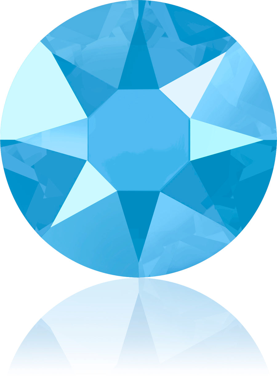 CRYSTAL SUMMER BLUE HOTFIX SWAROVSKI® CRYSTAL XIRIUS ROSE 2078 FLAT BACK