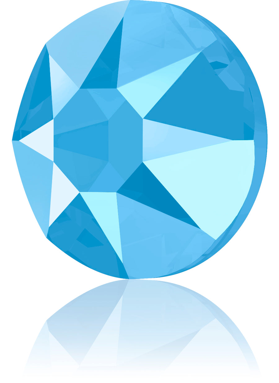 CRYSTAL SUMMER BLUE HOTFIX SWAROVSKI® CRYSTAL XIRIUS ROSE 2078 FLAT BACK