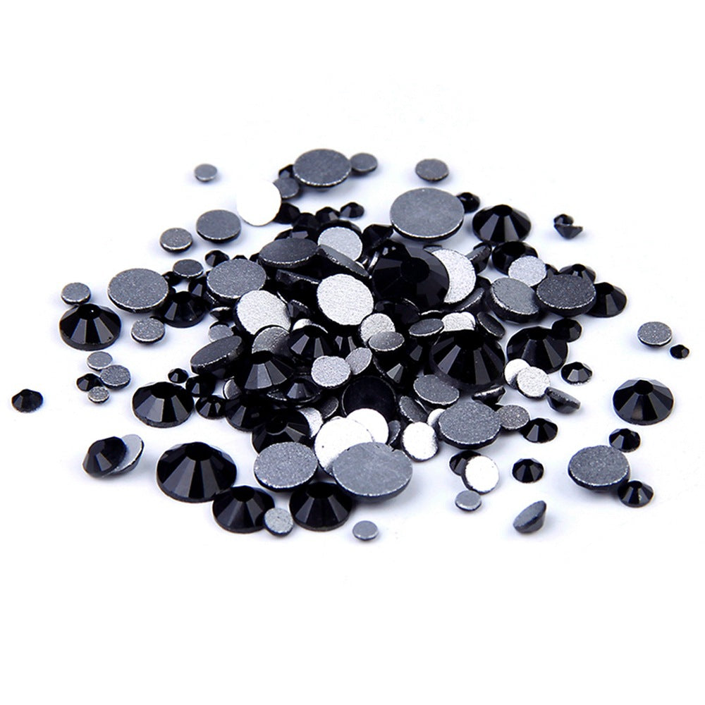 Jet Black Glass Rhinestone No-Hotfix AAA Grade