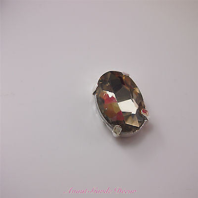 5pcs 10x14mm Oval Coloured Beveled Glass Sewing Rhinestones Crystal Decoration