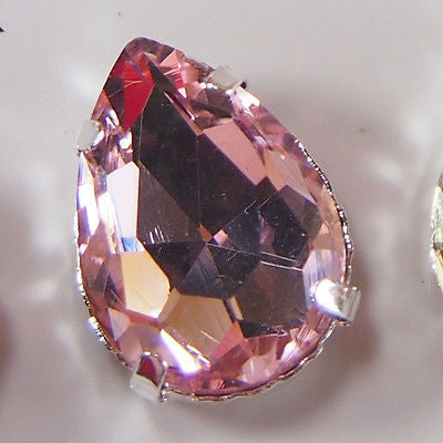 5pcs 13x18mm Teardrop Color Beveled Glass Sewing Rhinestones