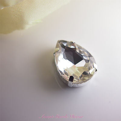 5pcs 13x18mm Teardrop Color Beveled Glass Sewing Rhinestones