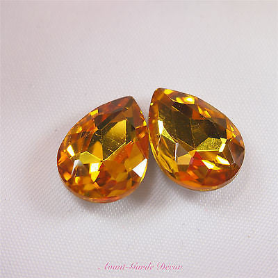 5pcs 13x18mm Coloured Beveled Glass Rhinestones