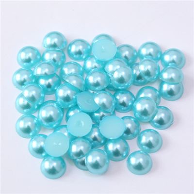 FLAT BACKED HALF PEARLS (Aqua)