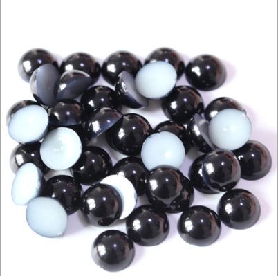 FLAT BACKED HALF PEARLS (Black)