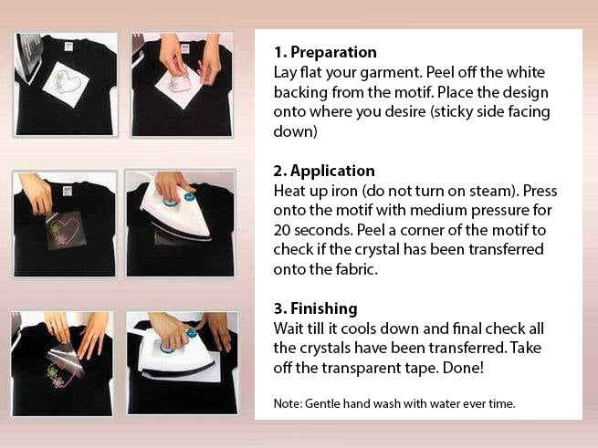 Hotfix Iron On Crystal Motif Pre-Made Design Applique 12319