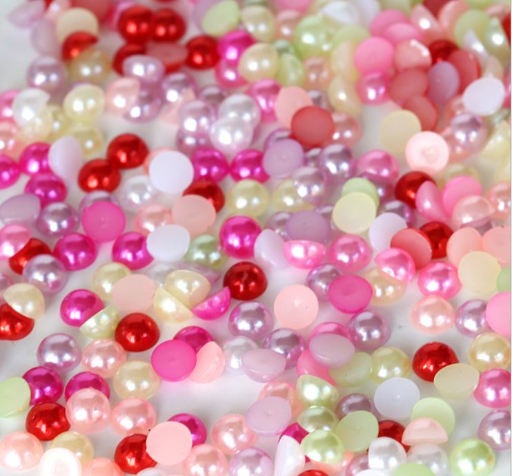 FLAT BACKED HALF PEARLS (Rainbow)