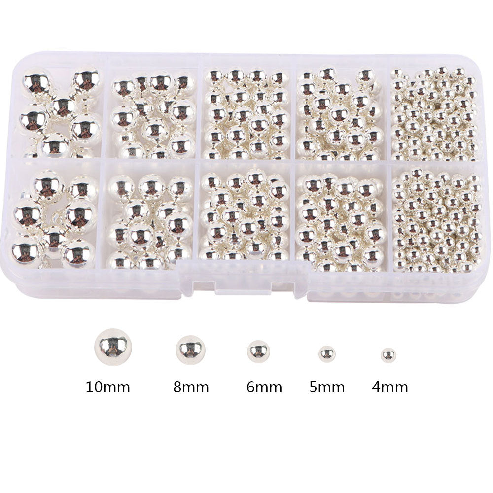 Silver Round Pearl Beads