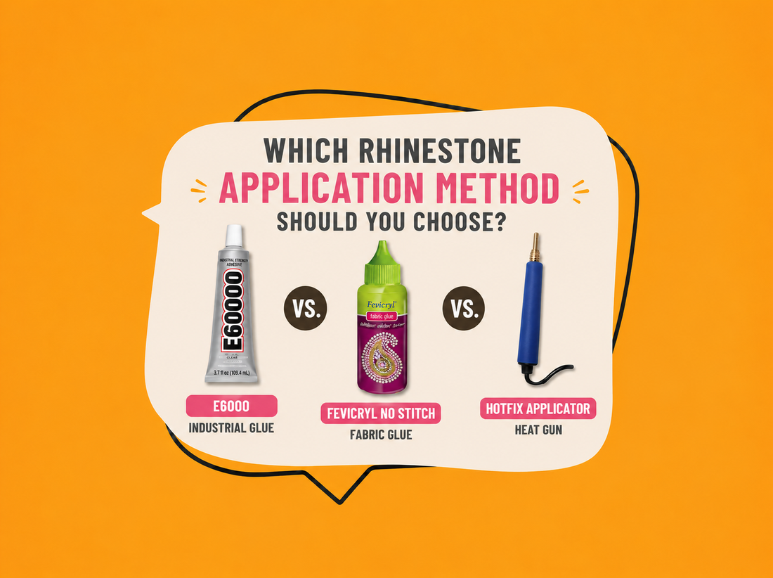 E6000 vs Fabric Glue vs Hotfix Gun💎 Which Rhinestone Application Method Should You Choose?