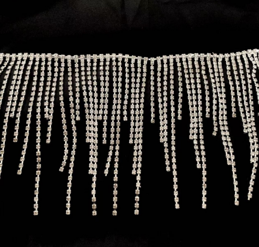 Rhinestone Fringe Trim Crystal Glitter Tassel Chain Rhinestone Chain
